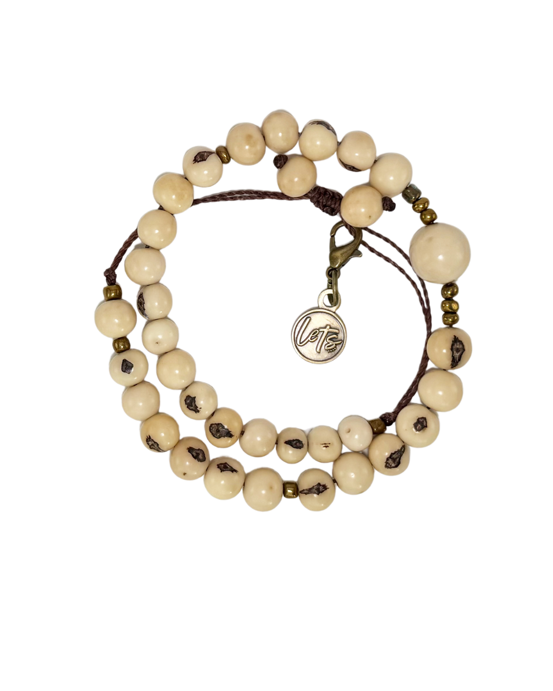Acai Bead Wrap Bracelet - Cream