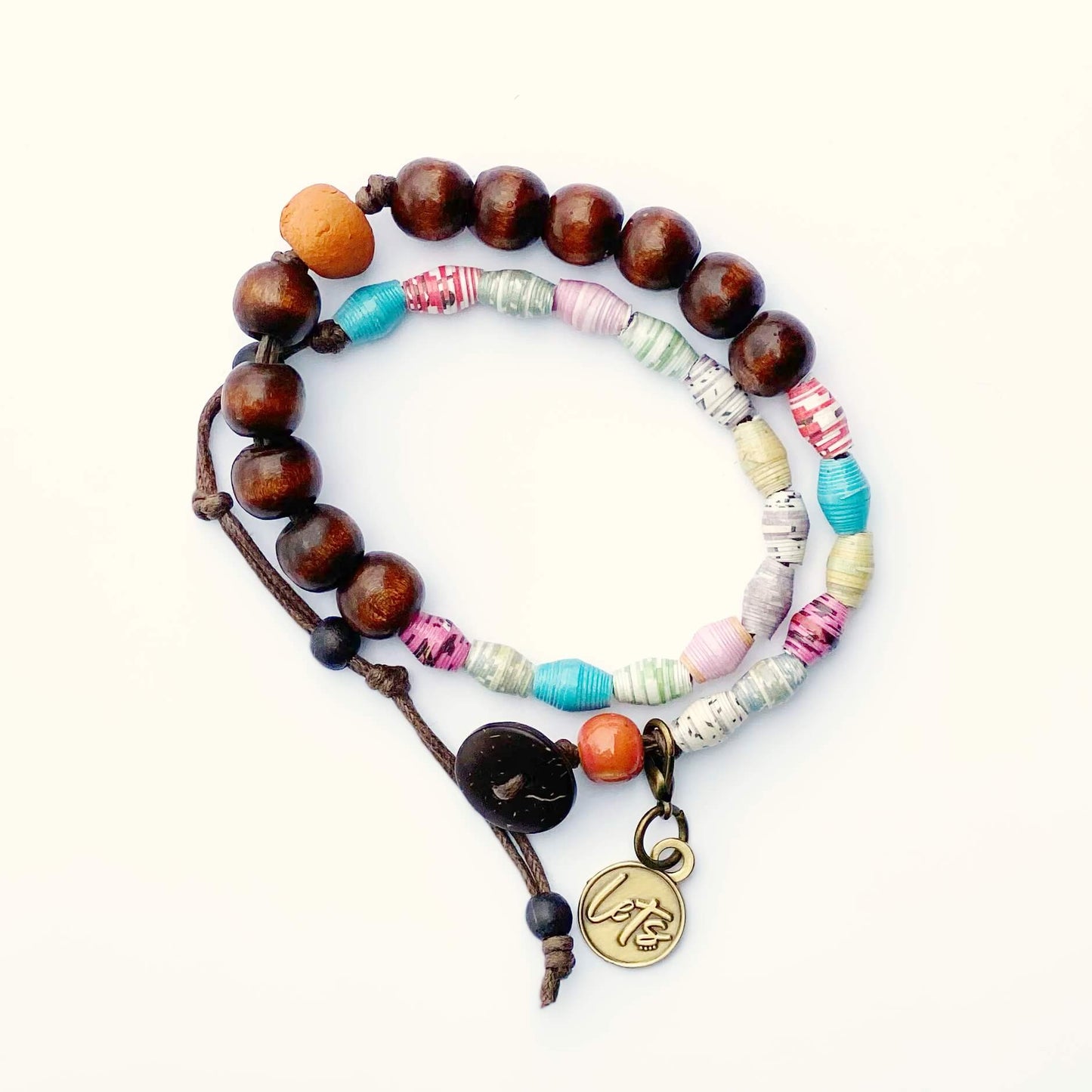 Button-Tie Wrap Bracelet - Multi-color