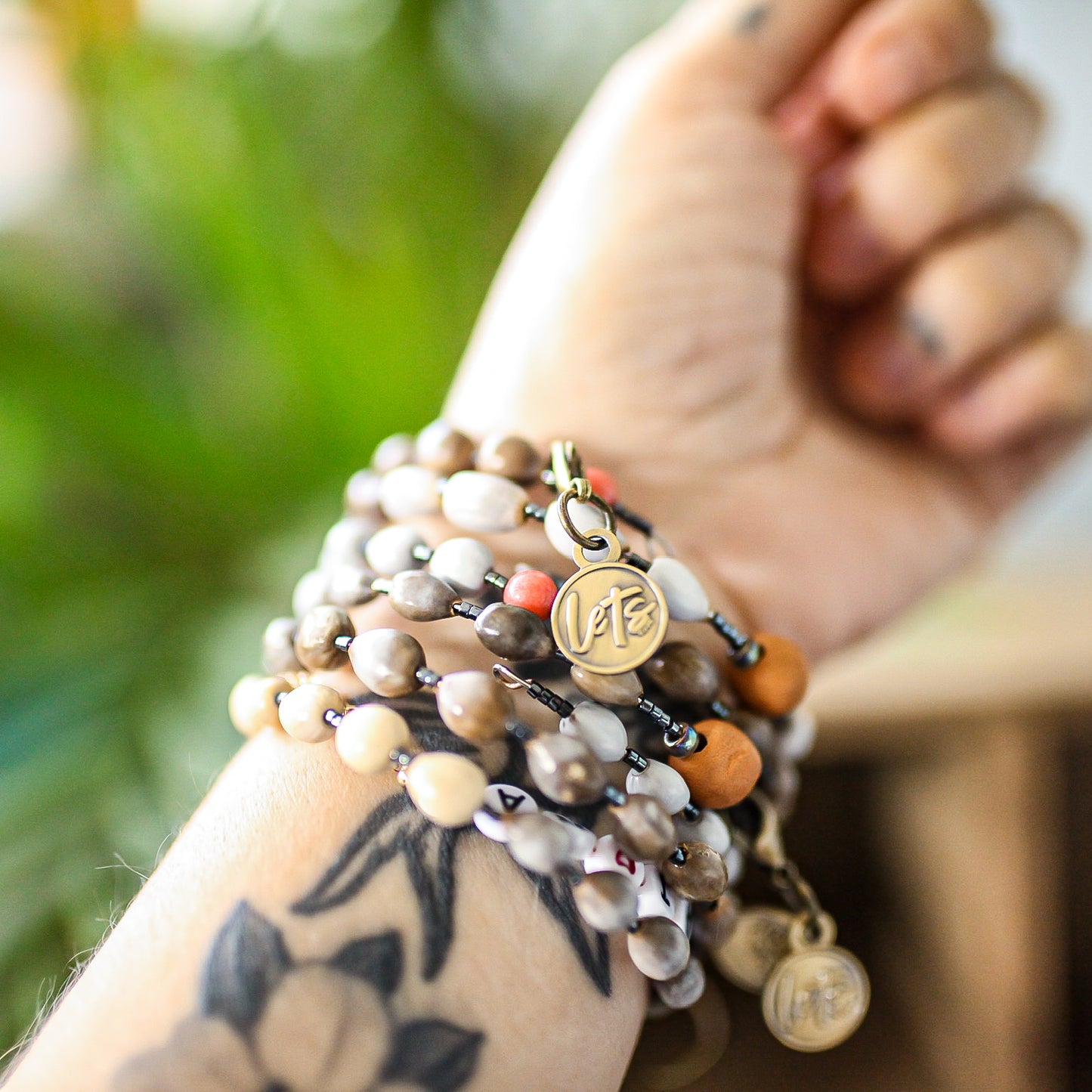 Majok Wire Wrap Bracelet in Tans