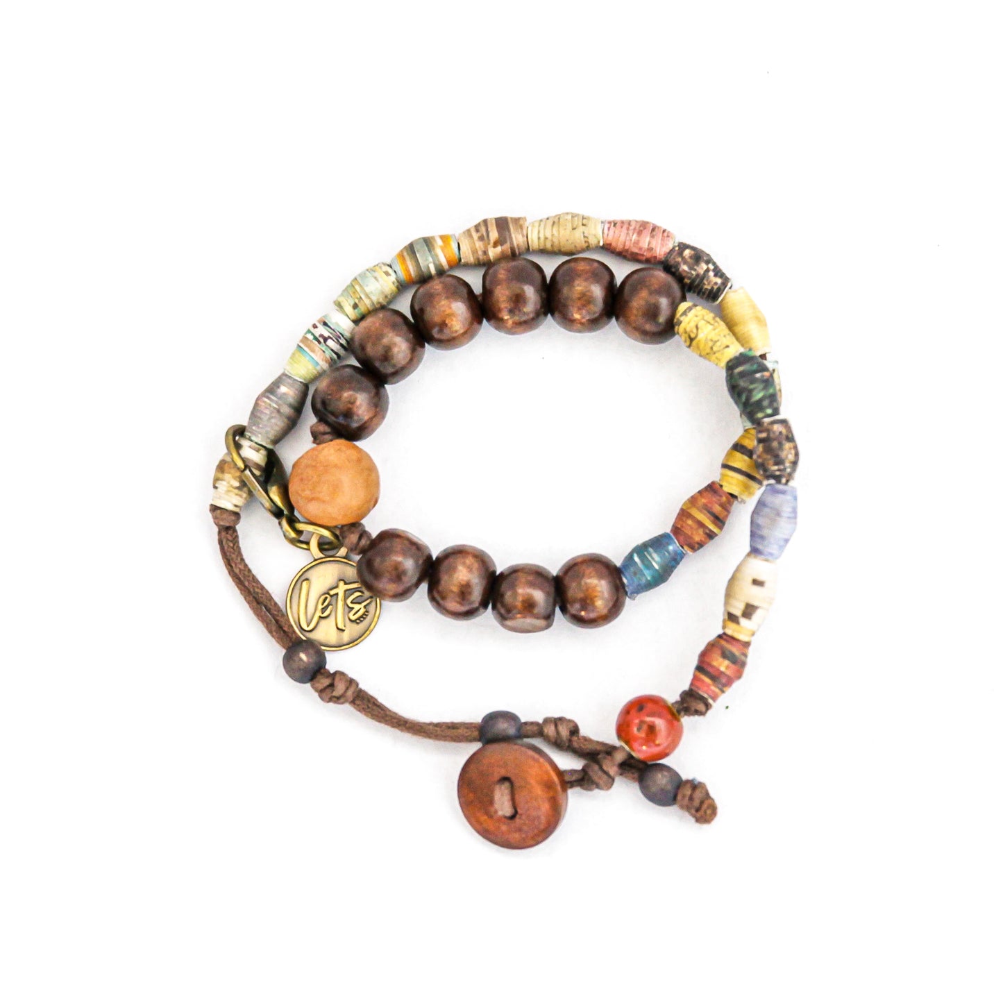 Button-Tie Wrap Bracelet - Green