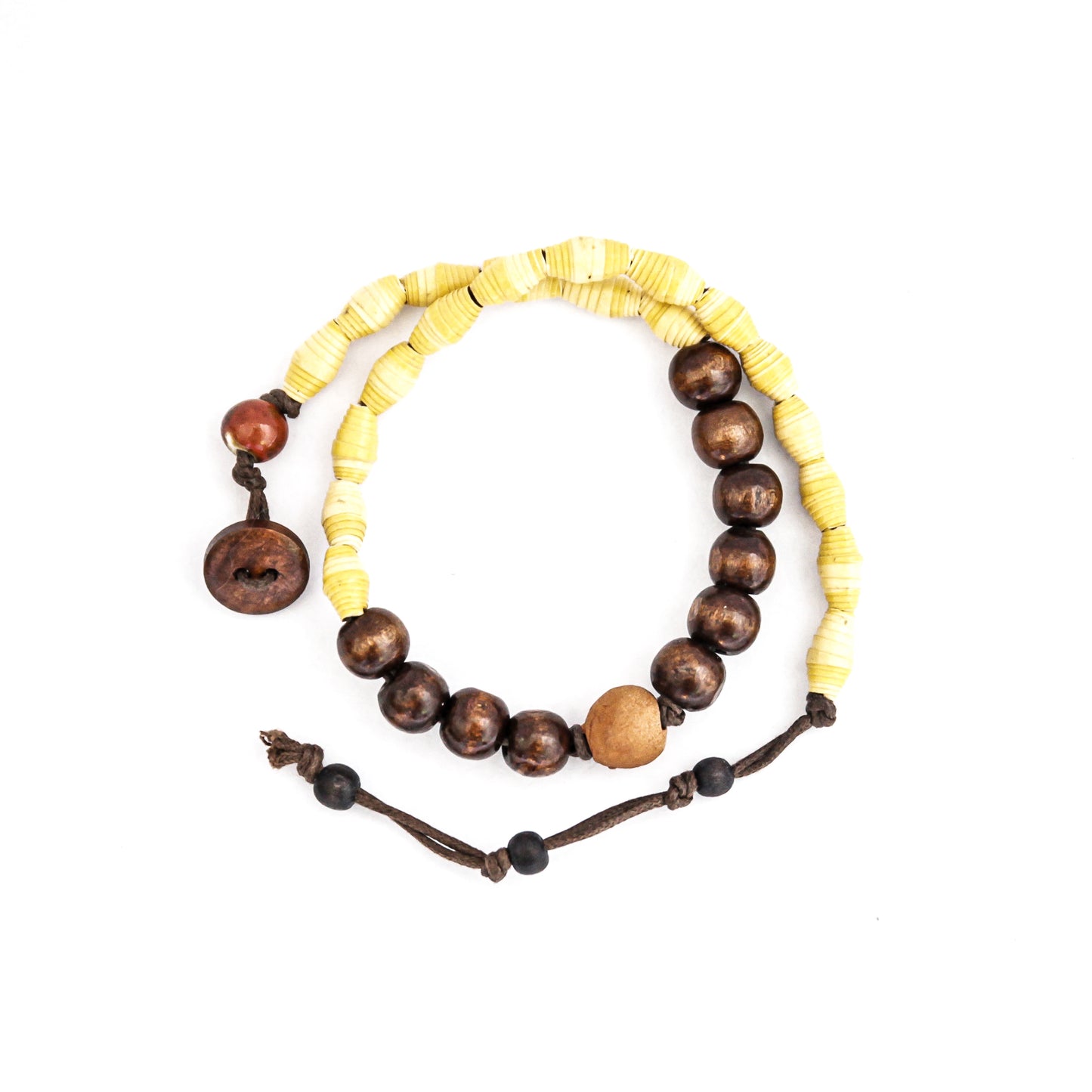 Button-Tie Wrap Bracelet - Blue