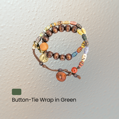 Button-Tie Wrap Bracelet
