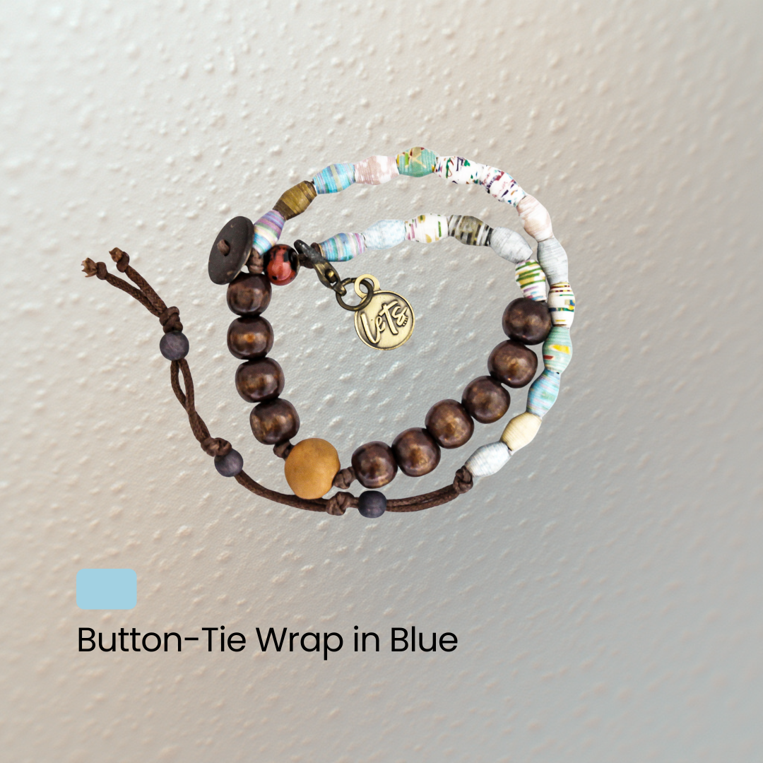 Button-Tie Wrap Bracelet