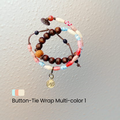 Button-Tie Wrap Bracelet