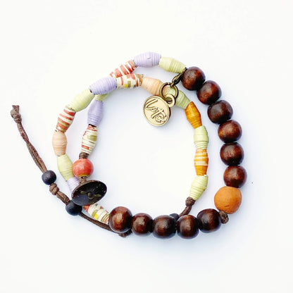 Button-Tie Wrap Bracelet - Multi-color