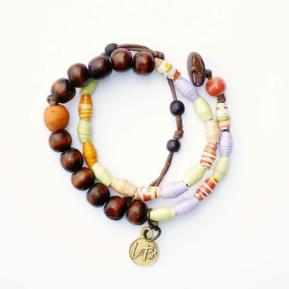 Button-Tie Wrap Bracelet - Multi-color