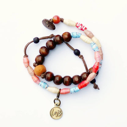 Button-Tie Wrap Bracelet - Multi-color
