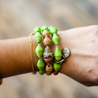 Classic Memory Style Bracelet in Greens