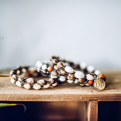 Majok Wire Wrap Bracelet in Greys