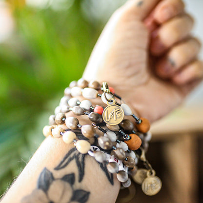 Majok Wire Wrap Bracelet in Greys