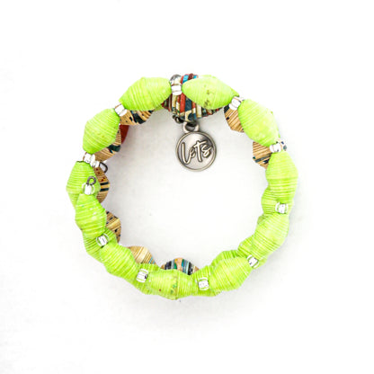 Classic Memory Style Bracelet in Greens
