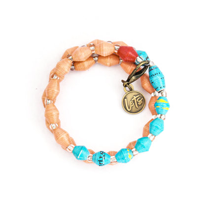 Classic Memory Style Bracelet in Pinks & Peaches